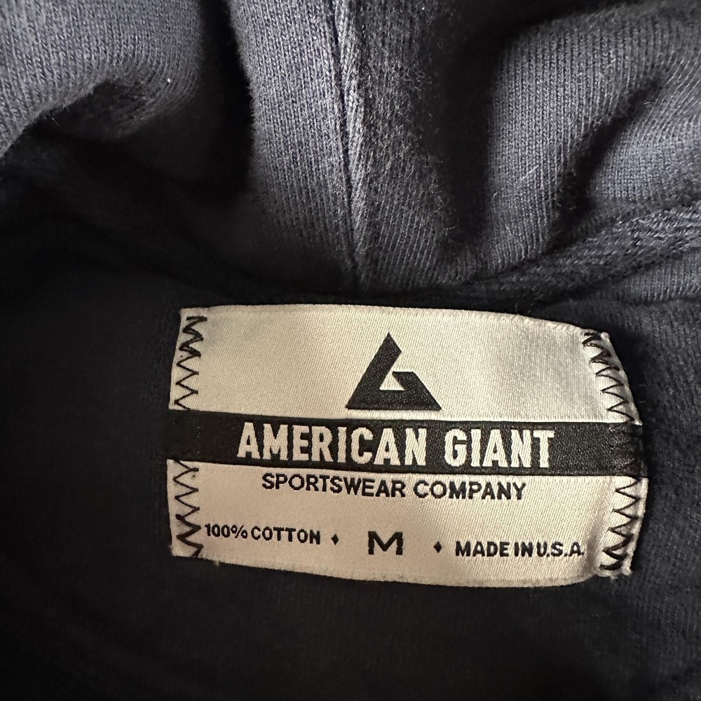 American Giant Hoodie Mens M Blue Full Zip Fleece Sweatshirt USA Heavyweight - Picture 4 of 11
